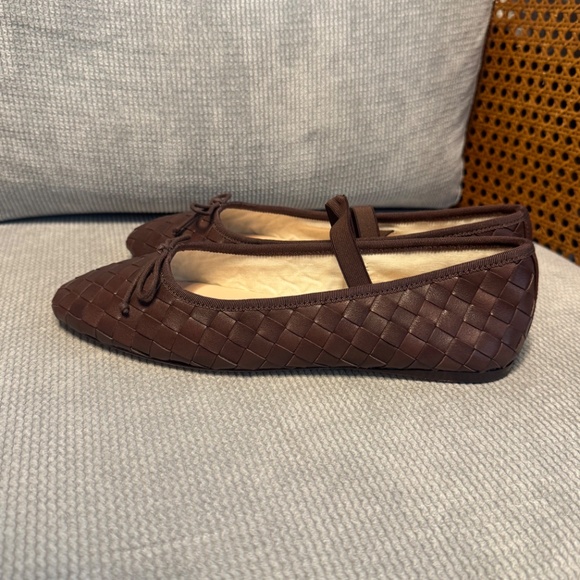 LOEFFLER RANDALL Leonie Espresso Woven Ballet Flat - Picture 6 of 8